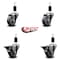Service Caster 3'' Thermoplastic Rubber Wheel Swivel 1-3/8'' Expanding Stem Caster Set 2 Brakes, 4PK SCC-EX20S314-TPRB-2-PLB-2-138 - alternate 3